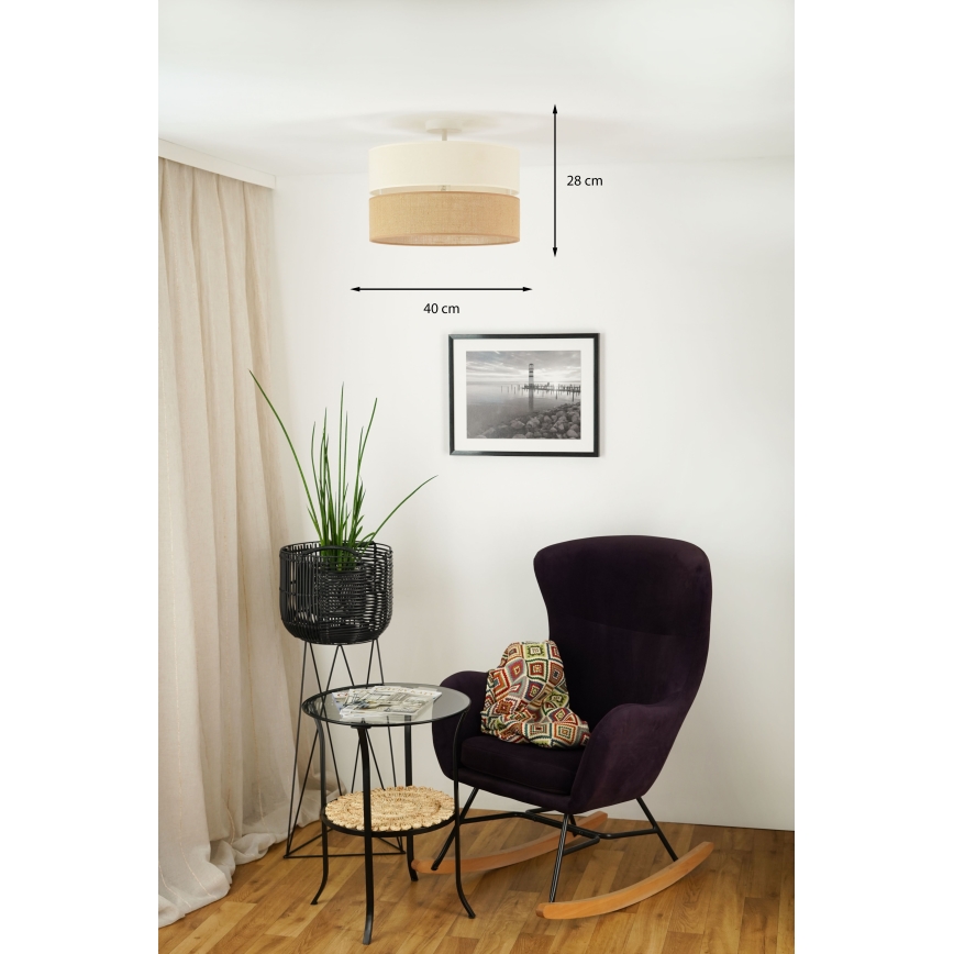 Brilagi - Pinnale kinnitatav lühter ROYAL YUTE 1xE27/15W/230V d. 40 cm beež/kreemikas