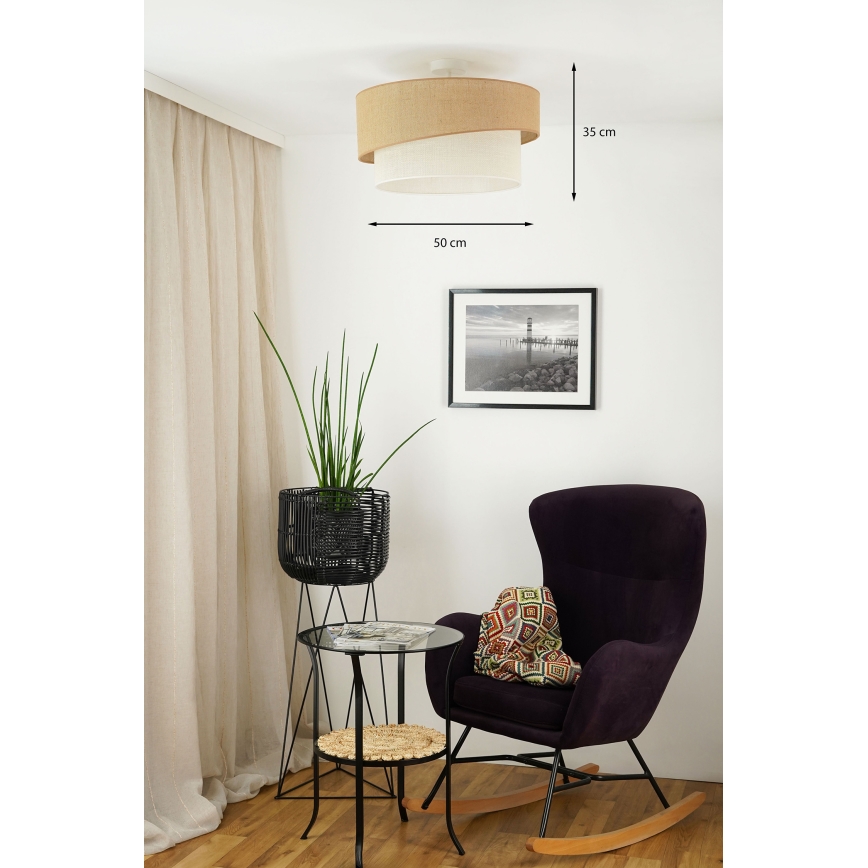 Brilagi - Pinnale kinnitatav lühter SHINE 1xE27/15W/230V d. 50 cm beež/kreemikas