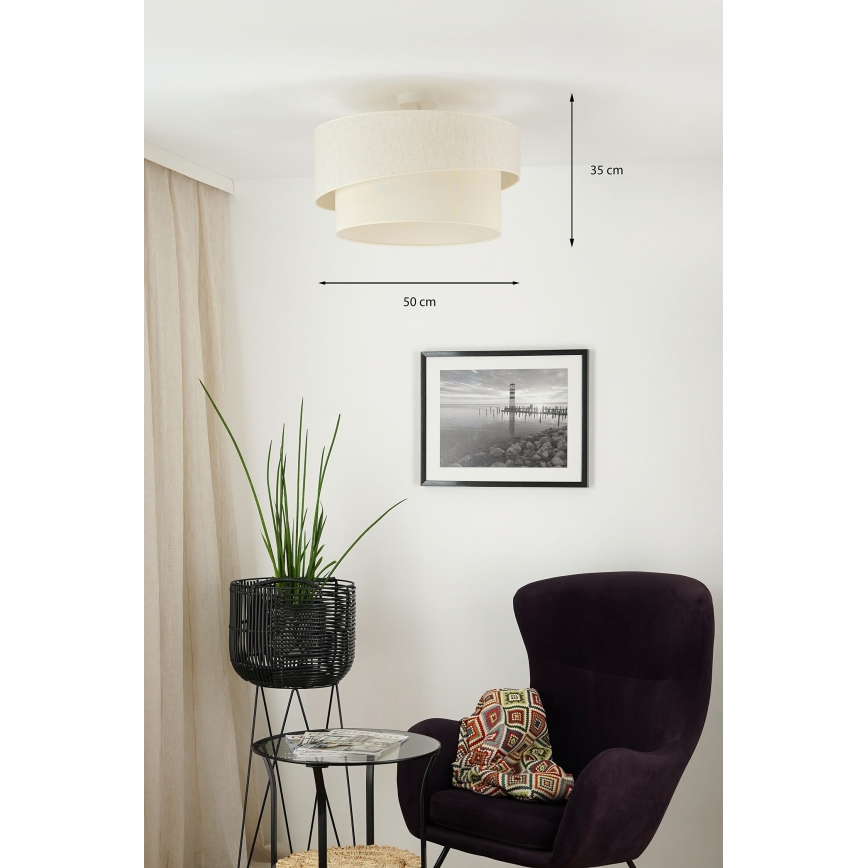 Brilagi - Pinnale kinnitatav lühter SHINE 1xE27/15W/230V d. 50 cm kreemikas