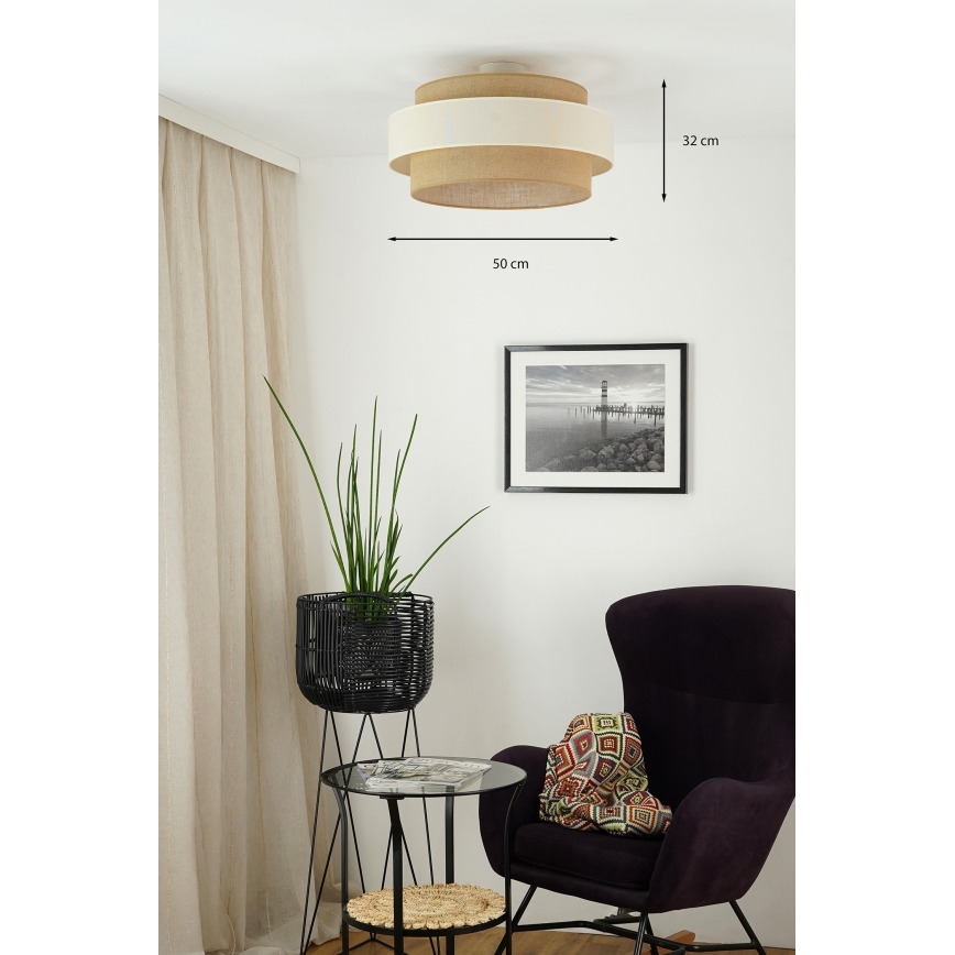 Brilagi - Pinnale kinnitatav lühter SPACE LIGHT 1xE27/15W/230V d. 50 cm beež/kreemikas