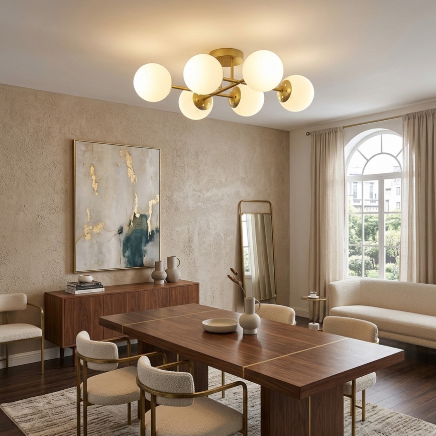 Brilagi - pinnale paigaldatav laelühter MALONY 6xE14/20W/230V kuldne