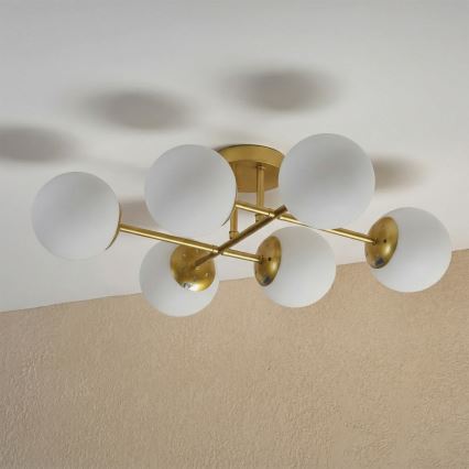 Brilagi - pinnale paigaldatav laelühter MALONY 6xE14/20W/230V kuldne