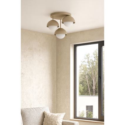 Brilagi - pinnale paigaldatav lühter 3xE27/60W/230V beež/kuldne