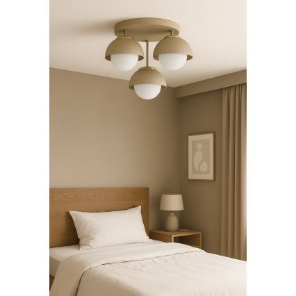Brilagi - pinnale paigaldatav lühter 3xE27/60W/230V beež/kuldne