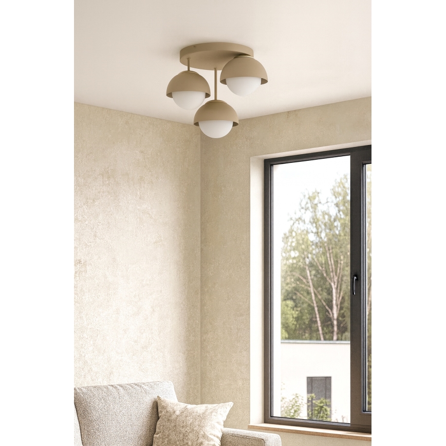 Brilagi - pinnale paigaldatav lühter COSMO 3xE27/60W/230V beež/kuldne