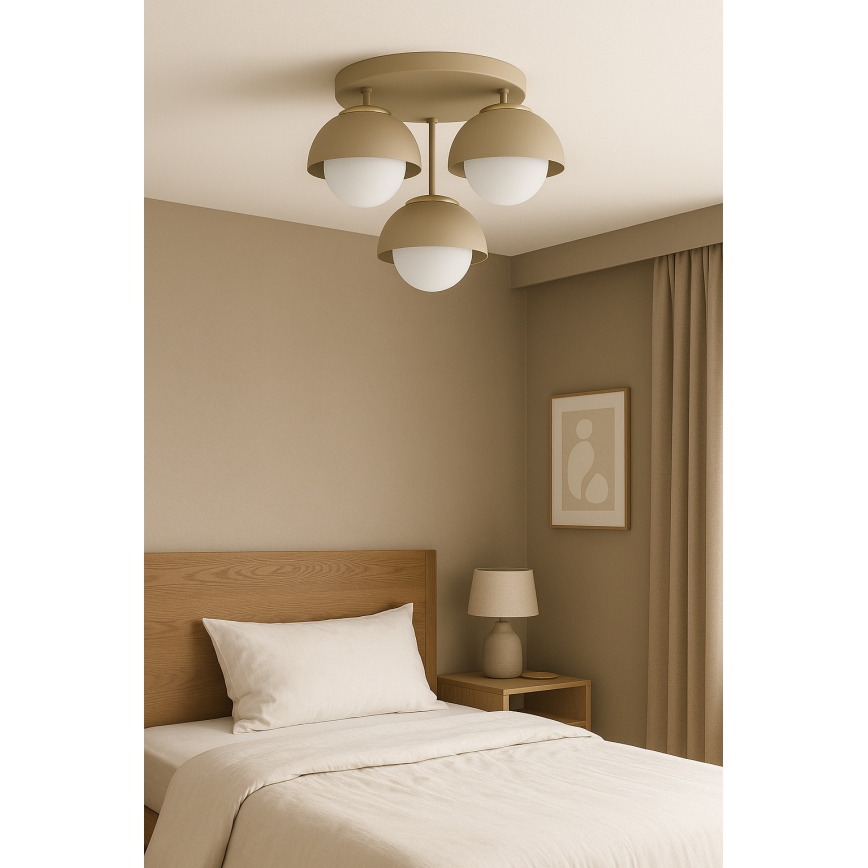 Brilagi - pinnale paigaldatav lühter COSMO 3xE27/60W/230V beež/kuldne