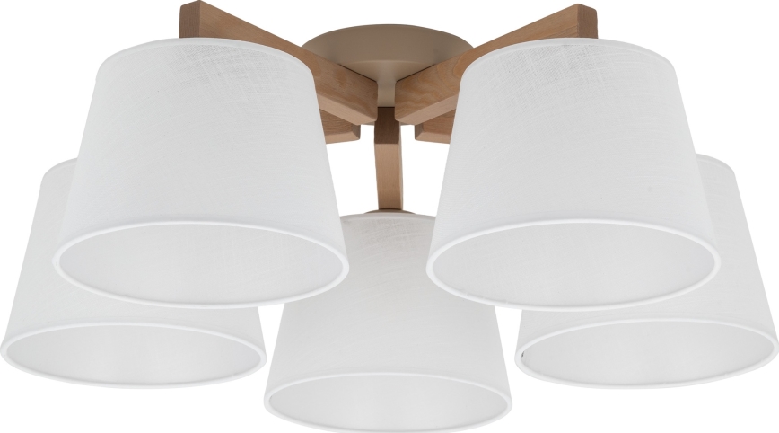 Brilagi - Pinnapealne laelamp LATTE SABIA 5xE27/60W/230V mänd/valge