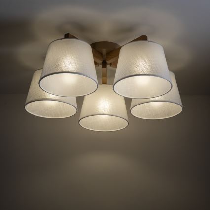 Brilagi - Pinnapealne laelamp LATTE SABIA 5xE27/60W/230V mänd/valge