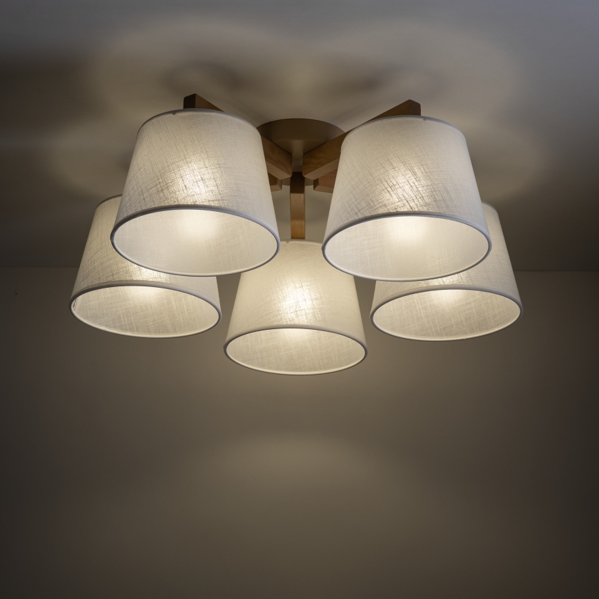 Brilagi - Pinnapealne laelamp LATTE SABIA 5xE27/60W/230V mänd/valge