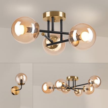 Brilagi - Pinnapealne laelamp MALIVA 3xE14/15W/230V kuldne