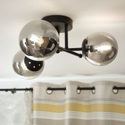 Brilagi - Pinnapealne laelamp MALIVA 3xE14/15W/230V must/suitsune