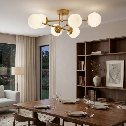 Brilagi - Pinnapealne laelamp MALIVA 6xE14/15W/230V kuldne/valge