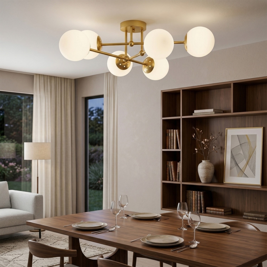 Brilagi - Pinnapealne laelamp MALIVA 6xE14/15W/230V kuldne/valge