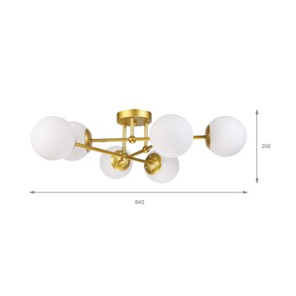 Brilagi - Pinnapealne laelamp MALIVA 6xE14/15W/230V kuldne/valge