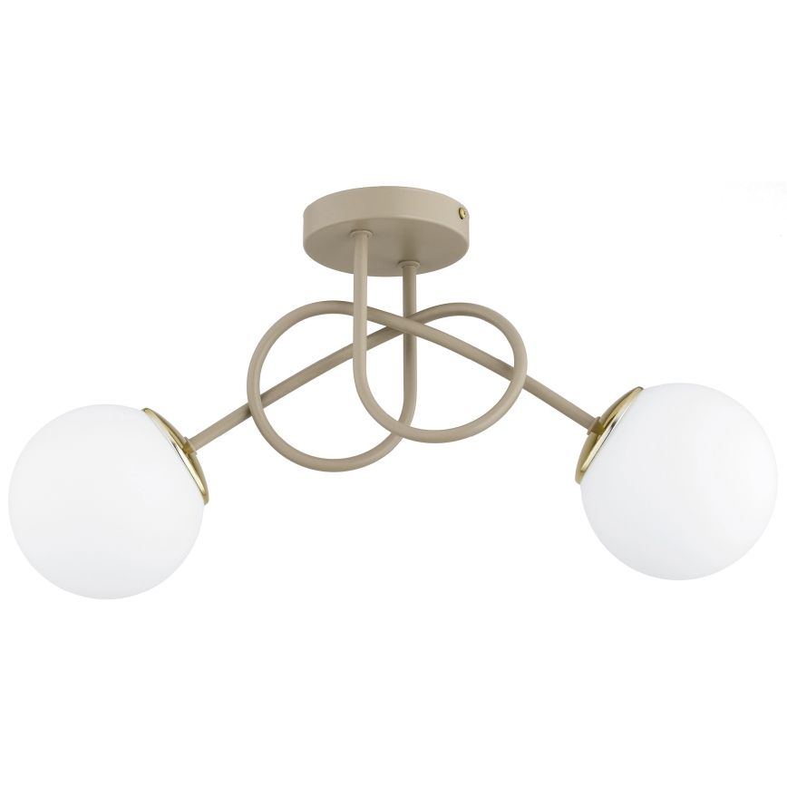 Brilagi - Pinnapealne laelamp MILO ECRU 2xE27/60W/230V beež/kuldne
