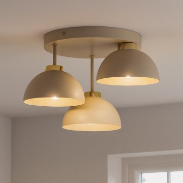 Brilagi - pinnapealne laelamp MOON 3xE27/60W/230V beež/kuldne