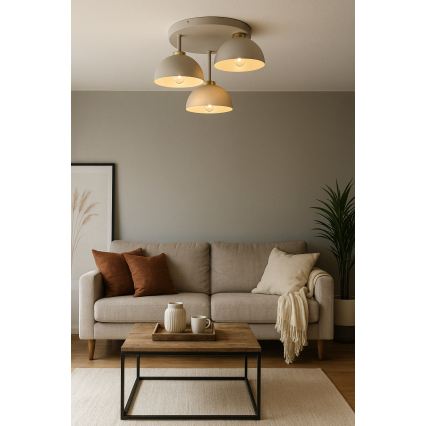 Brilagi - pinnapealne laelamp MOON 3xE27/60W/230V beež/kuldne