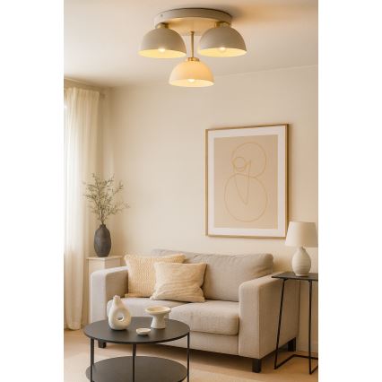 Brilagi - pinnapealne laelamp MOON 3xE27/60W/230V beež/kuldne