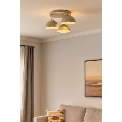 Brilagi - pinnapealne laelamp MOON 3xE27/60W/230V beež/kuldne