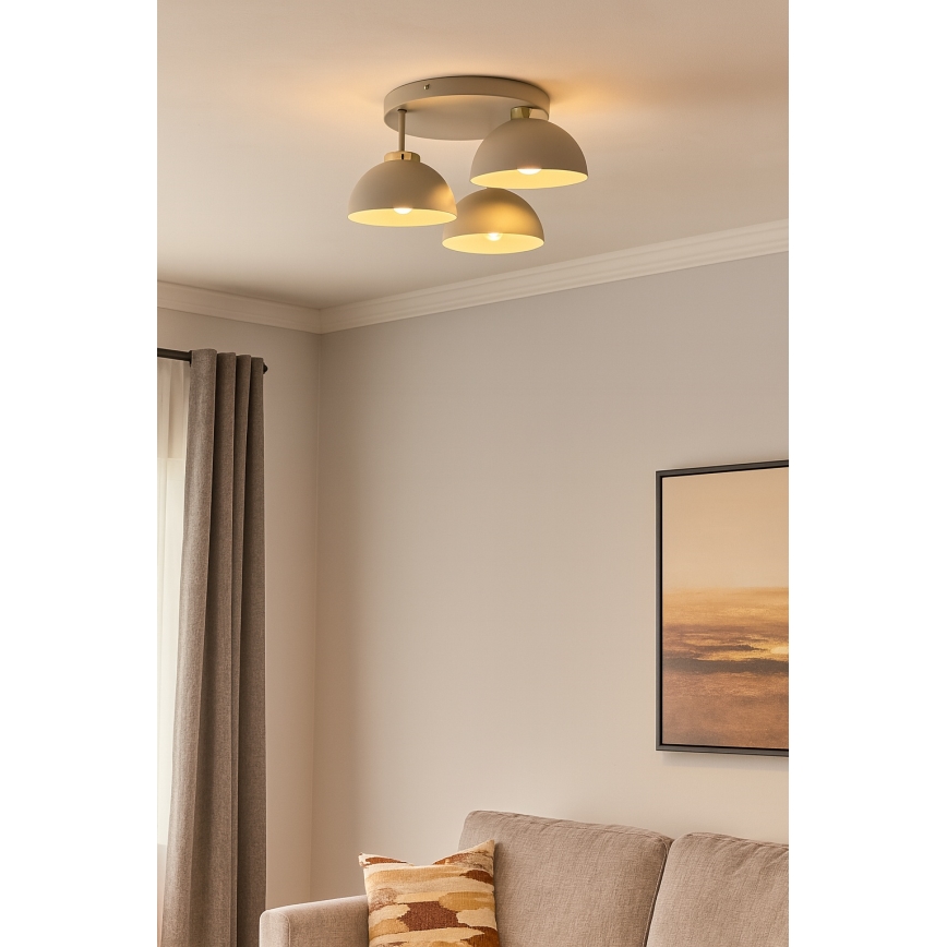 Brilagi - pinnapealne laelamp MOON 3xE27/60W/230V beež/kuldne