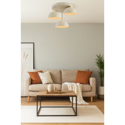 Brilagi - pinnapealne laelamp MOON 3xE27/60W/230V beež/kuldne