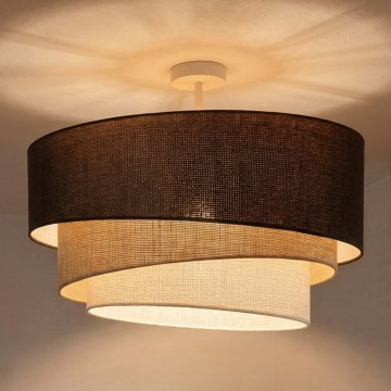 Brilagi - Pinnapealne laelamp TRIO 3xE27/60W/230V Ø 60 cm pruun/beež/valge