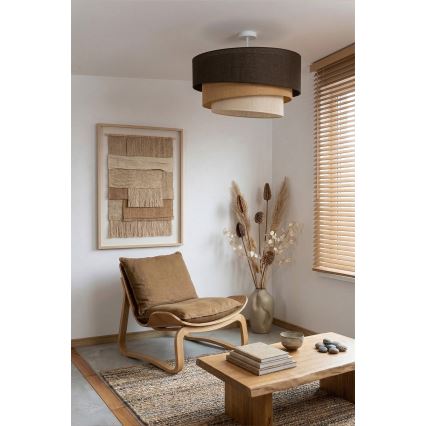 Brilagi - Pinnapealne laelamp TRIO 3xE27/60W/230V Ø 60 cm pruun/beež/valge