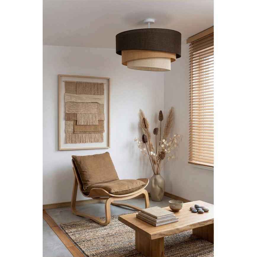 Brilagi - Pinnapealne laelamp TRIO 3xE27/60W/230V Ø 60 cm pruun/beež/valge