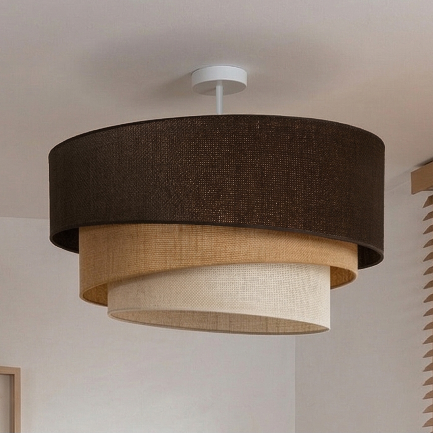 Brilagi - Pinnapealne laelamp TRIO 3xE27/60W/230V Ø 60 cm pruun/beež/valge