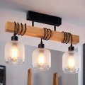 BRILAGI - Pinnapealne laelamp WOOD GLASS 3xE27/60W/230V männipuit/must/valge