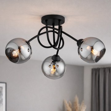 Brilagi - Pinnapealne laelühter DIOR 3xE27/60W/230V must/suitsuhall