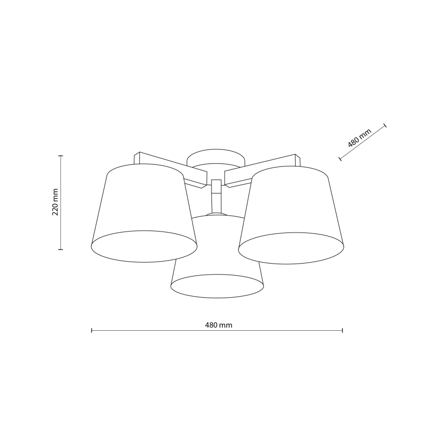 Brilagi - Pinnapealne laelühter LATTE SABIA 3xE27/60W/230V mänd/valge