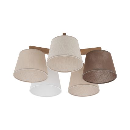 Brilagi - Pinnapealne laelühter LATTE SABIA 5xE27/15W/230V männipuit/segatud