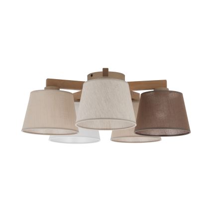 Brilagi - Pinnapealne laelühter LATTE SABIA 5xE27/15W/230V männipuit/segatud