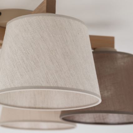 Brilagi - Pinnapealne laelühter LATTE SABIA 5xE27/15W/230V männipuit/segatud