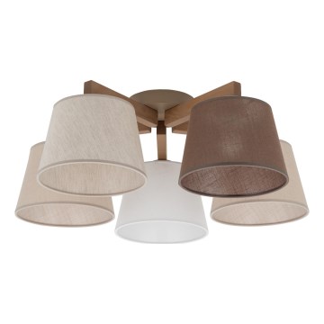 Brilagi - Pinnapealne laelühter LATTE SABIA 5xE27/60W/230V männipuit/segatud