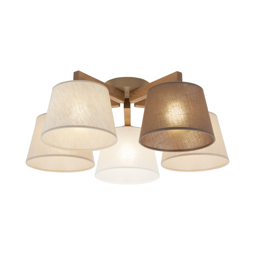 Brilagi - Pinnapealne laelühter LATTE SABIA 5xE27/60W/230V männipuit/segatud