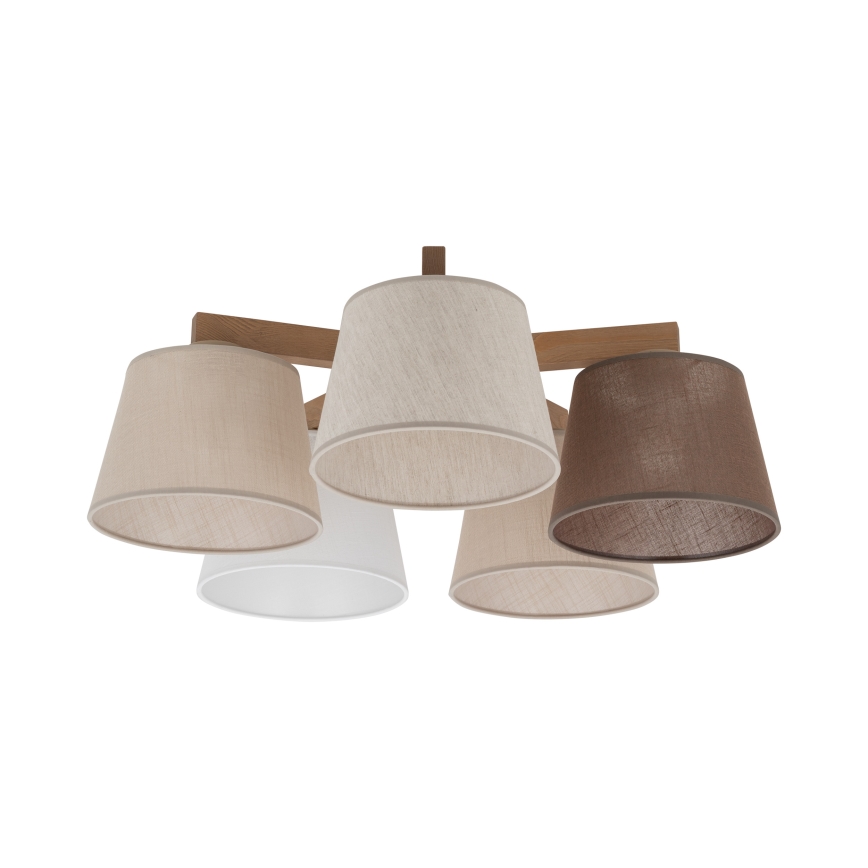 Brilagi - Pinnapealne laelühter LATTE SABIA 5xE27/60W/230V männipuit/segatud