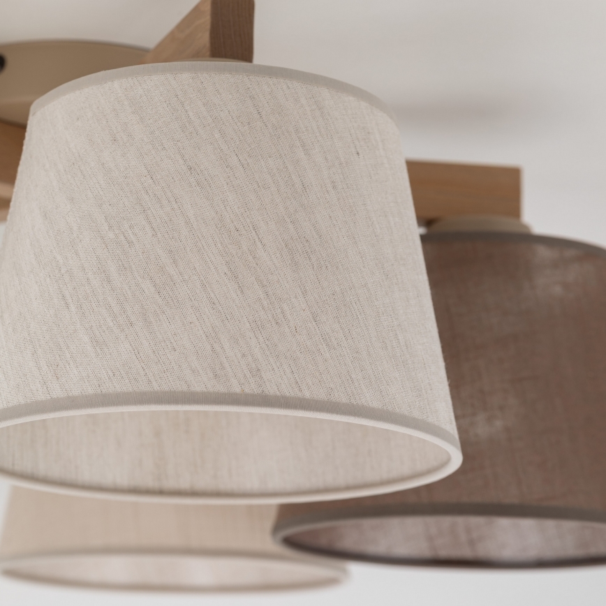 Brilagi - Pinnapealne laelühter LATTE SABIA 5xE27/60W/230V männipuit/segatud