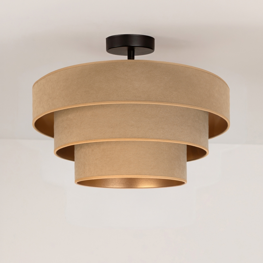 Brilagi - Pinnapealne laelühter LUNETA 1xE27/60W/230V läbimõõt 40 cm beež/kuldne