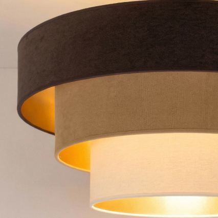 Brilagi - Pinnapealne laelühter LUNETA 1xE27/60W/230V läbimõõt 40 cm pruun/beež/kreem