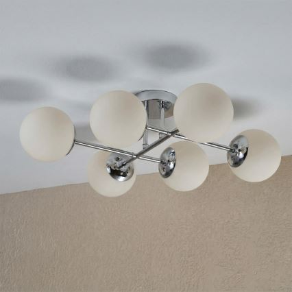 Brilagi - pinnapealne laelühter MALONY 6xE14/20W/230V läikiv kroom
