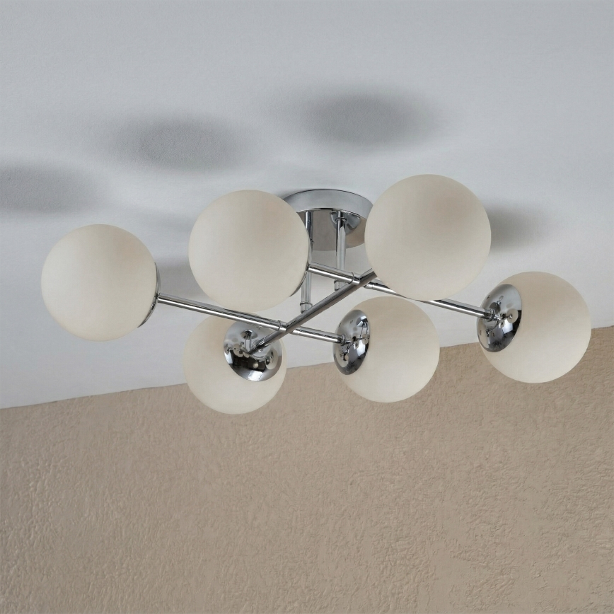 Brilagi - pinnapealne laelühter MALONY 6xE14/20W/230V läikiv kroom