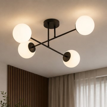Brilagi - Pinnapealne laelühter MILO 4xE27/60W/230V must