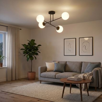 BRILAGI - Pinnapealne laelühter MILO 4xE27/60W/230V must