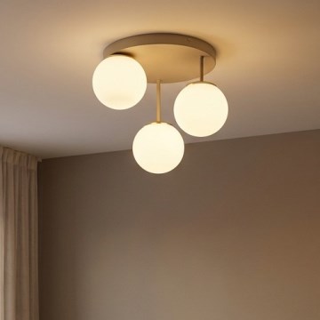 Brilagi - Pinnapealne laelühter MILO ECRU 3xE27/60W/230V beež/kuldne