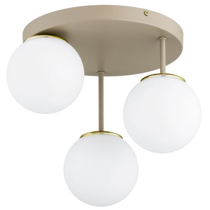 Brilagi - Pinnapealne laelühter MILO ECRU 3xE27/60W/230V beež/kuldne