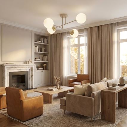 Brilagi - Pinnapealne lühter 4xE27/60W/230V beež/kuldne