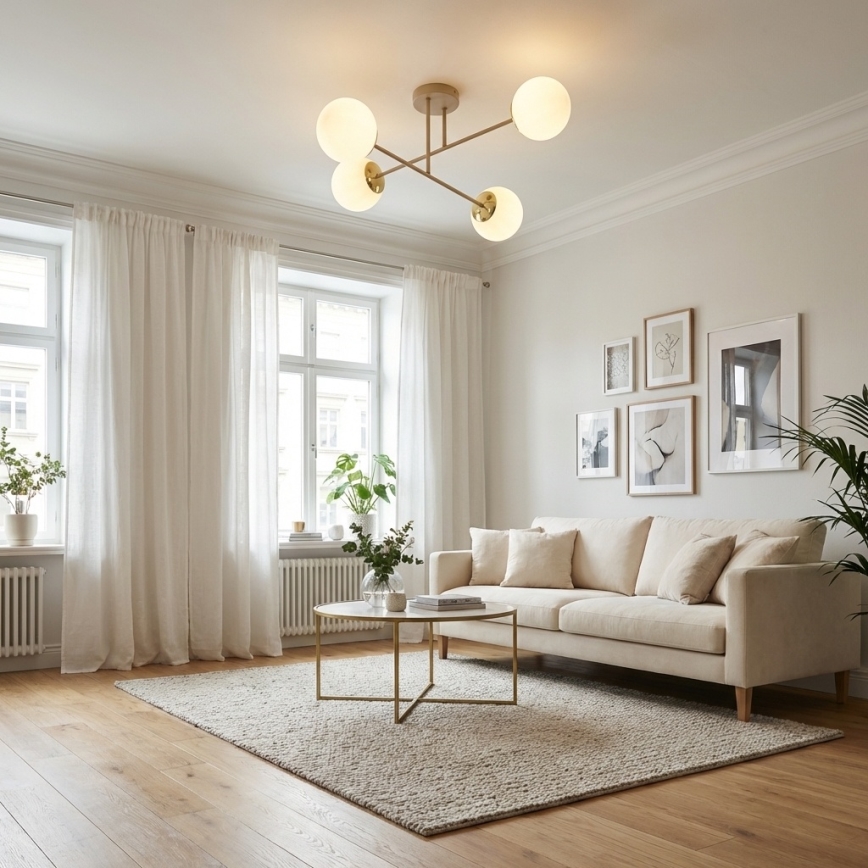 Brilagi - Pinnapealne lühter 4xE27/60W/230V beež/kuldne