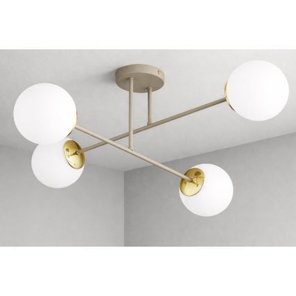 Brilagi - Pinnapealne lühter 4xE27/60W/230V beež/kuldne